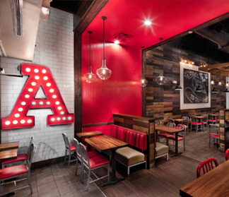 Arby's internal photo with large A light style